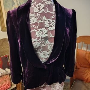 Ann Taylor Rich Purple Velvet Blazer